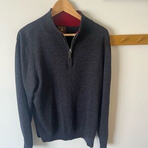 Tailorbyrd Men's Charcoal Quarter Zip Wool Sweater